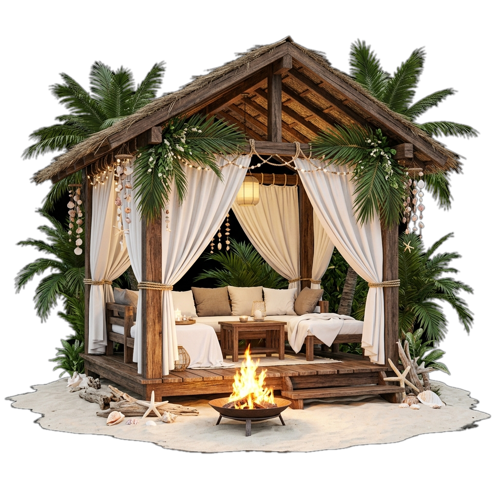 Private Dune Cabanas & Sunset Seafood Bonfire
