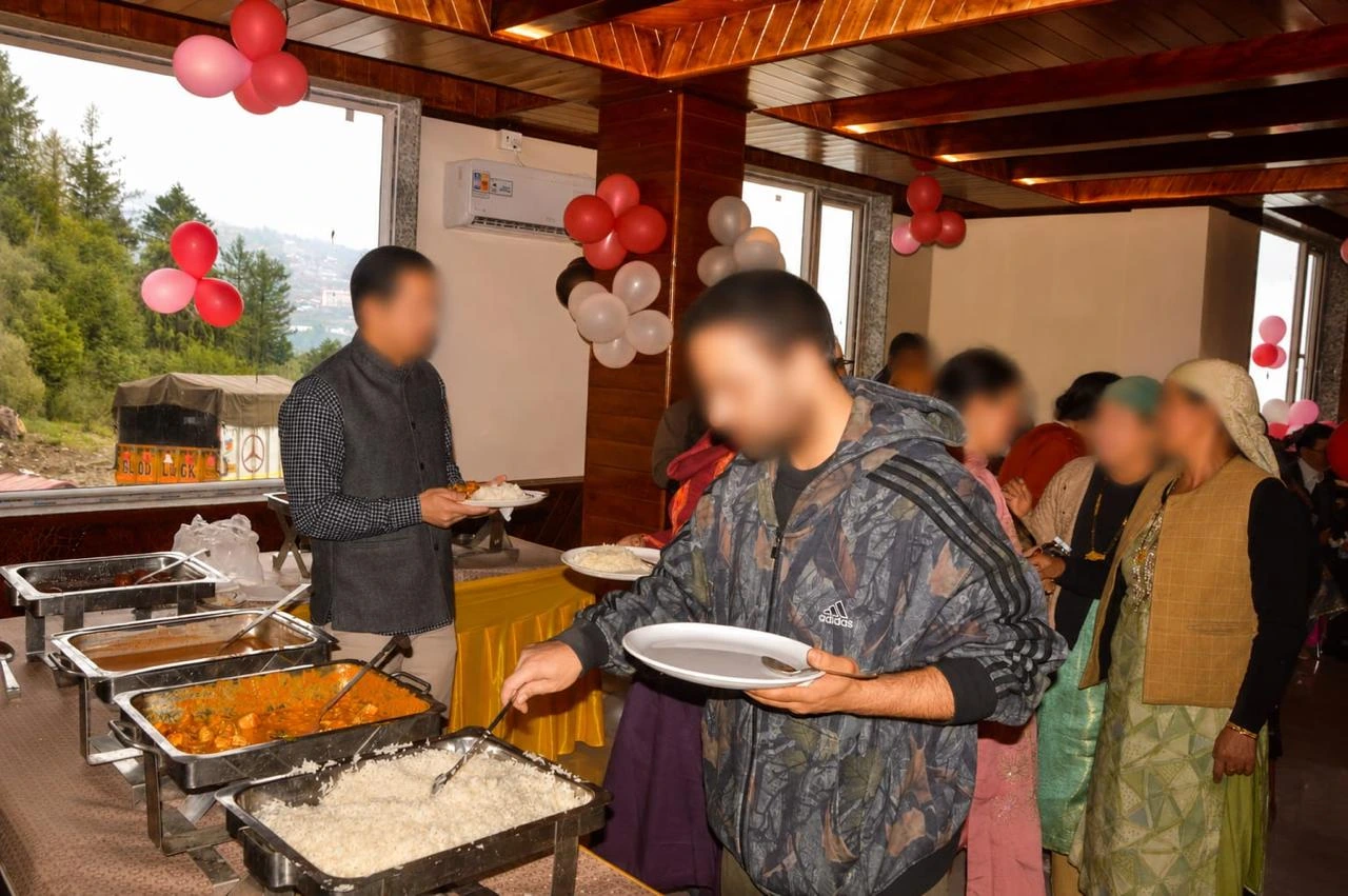 Wedding terrace overlooking Himalayan range